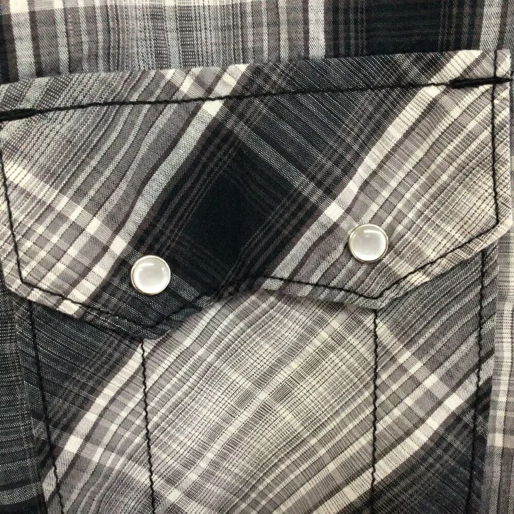 Levi's Men's Western Pearl Snap Plaid Button Front Shirt Sz XXL